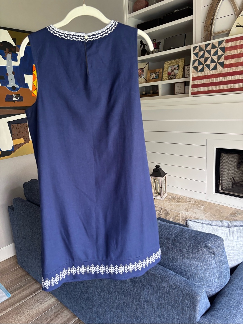 Vineyard Vines Navy Embroidered Cotton Tunic - Picture 3 of 5